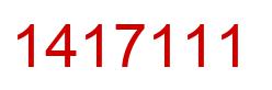 Number 1417111 red image