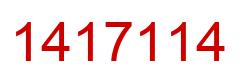 Number 1417114 red image