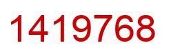 Number 1419768 red image