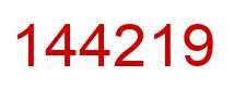 Number 144219 red image