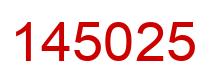Number 145025 red image