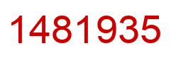 Number 1481935 red image