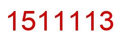 Number 1511113 red image