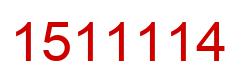 Number 1511114 red image