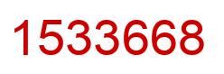 Number 1533668 red image