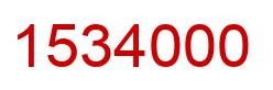 Number 1534000 red image