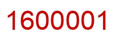Number 1600001 red image