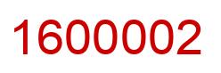Number 1600002 red image