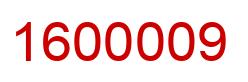 Number 1600009 red image