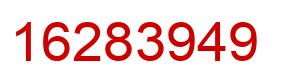 Number 16283949 red image