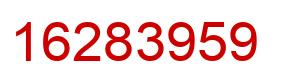 Number 16283959 red image