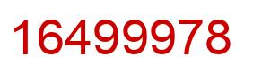 Number 16499978 red image