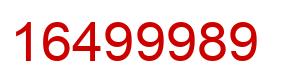 Number 16499989 red image
