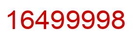 Number 16499998 red image