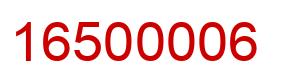 Number 16500006 red image