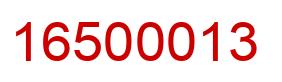 Number 16500013 red image