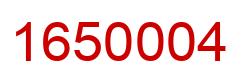 Number 1650004 red image
