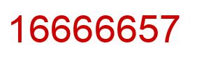 Number 16666657 red image