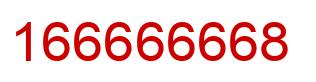 Number 166666668 red image