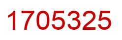 Number 1705325 red image