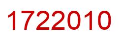 Number 1722010 red image