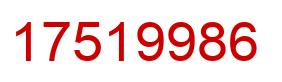 Number 17519986 red image