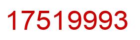 Number 17519993 red image