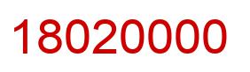 Number 18020000 red image