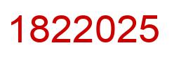 Number 1822025 red image