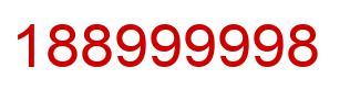 Number 188999998 red image