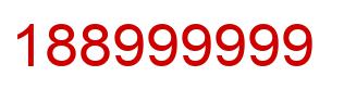 Number 188999999 red image