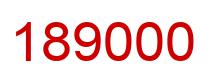 Number 189000 red image