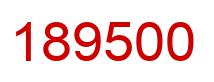 Number 189500 red image