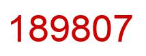 Number 189807 red image