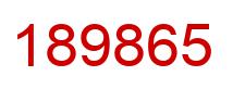 Number 189865 red image