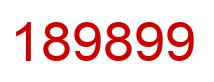 Number 189899 red image