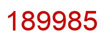 Number 189985 red image