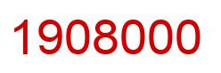 Number 1908000 red image