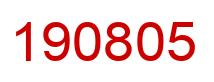 Number 190805 red image