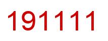 Number 191111 red image