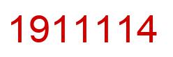 Number 1911114 red image