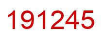 Number 191245 red image