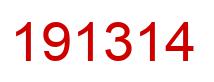 Number 191314 red image