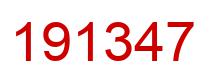 Number 191347 red image