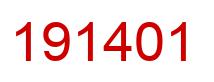 Number 191401 red image