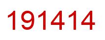 Number 191414 red image
