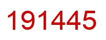 Number 191445 red image