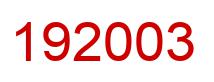 Number 192003 red image