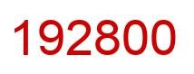 Number 192800 red image