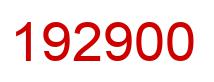 Number 192900 red image
